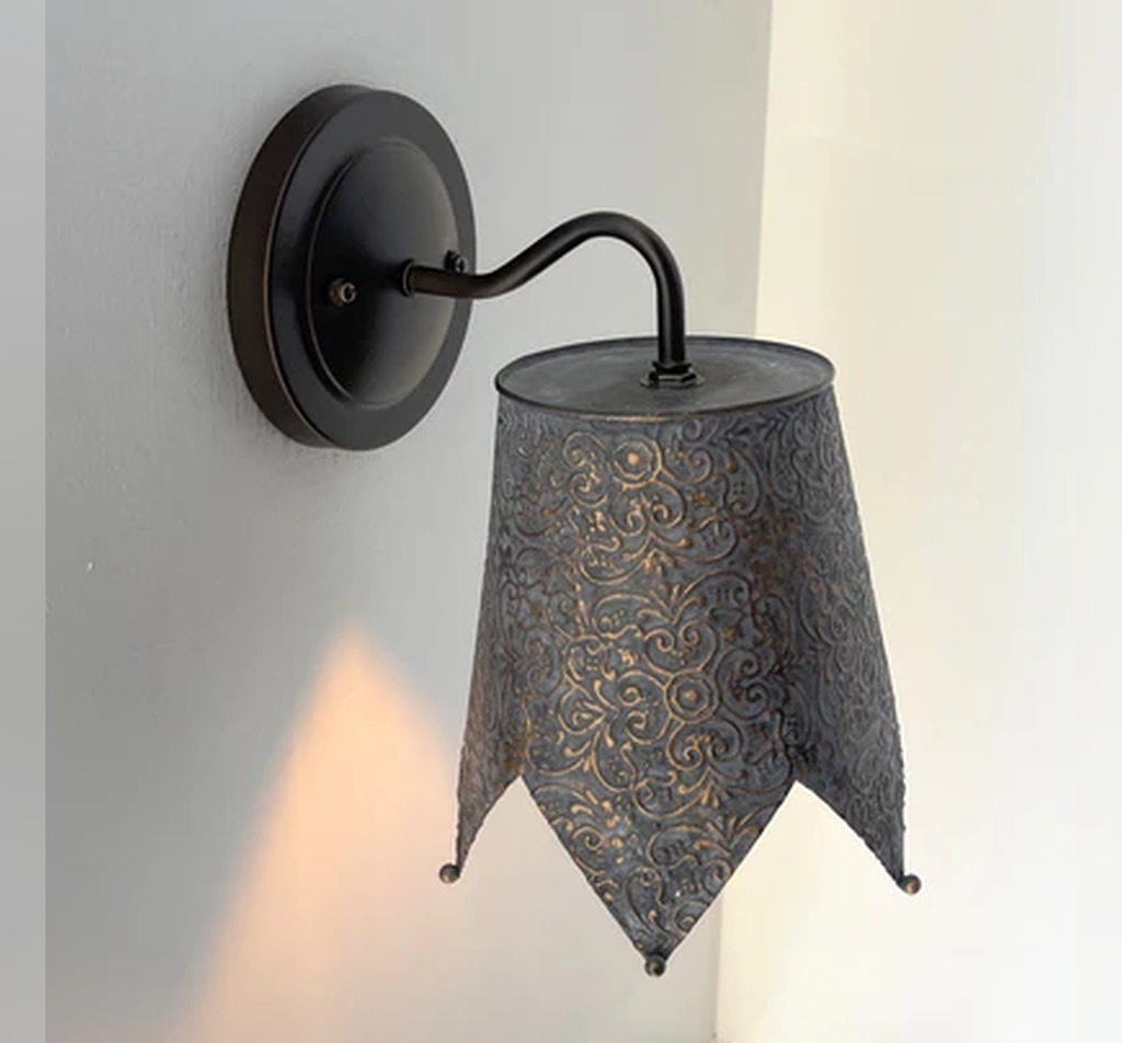 Jubilant Ornate Copper Wall Sconce Light Fixture