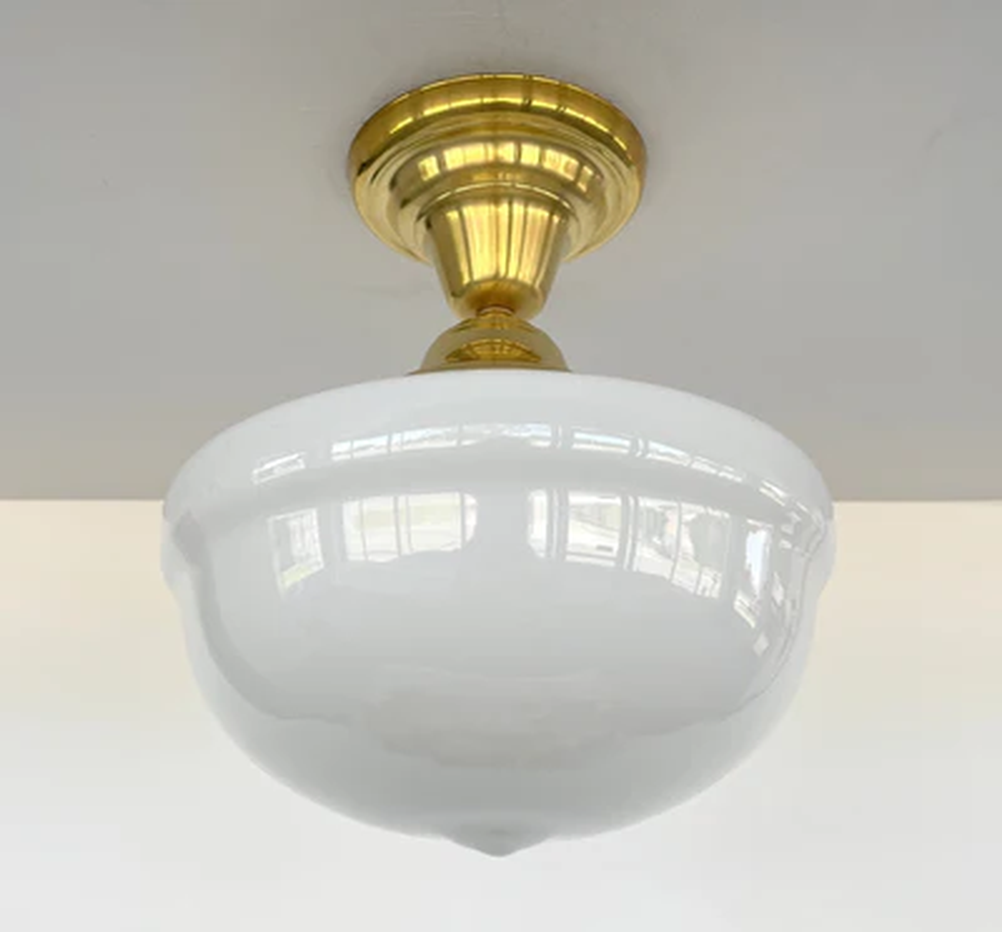 Brass Acorn Schoolhouse Ceiling Light