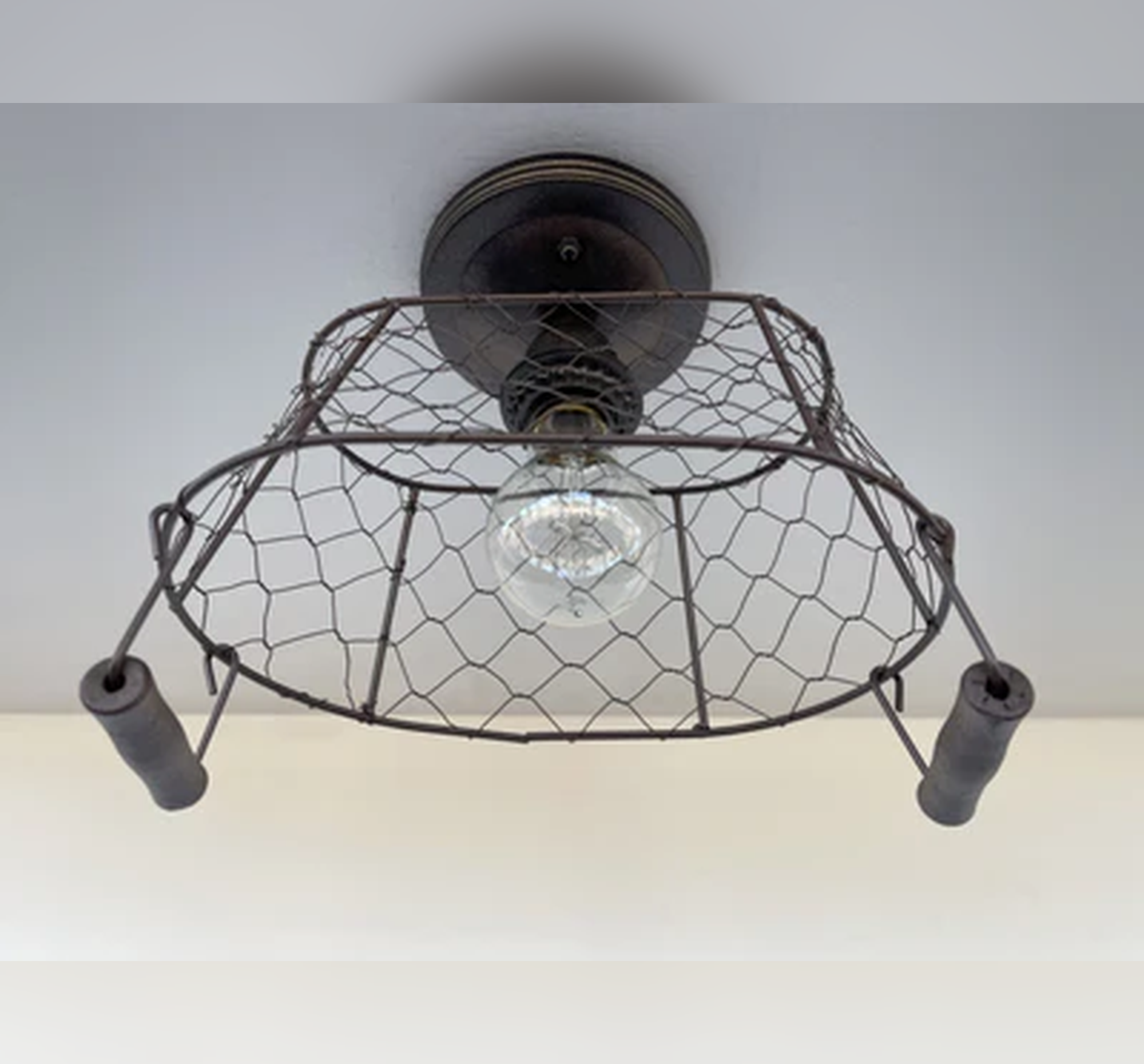 CHICKEN WIRE Farmhouse Ceiling Light - Rectangular