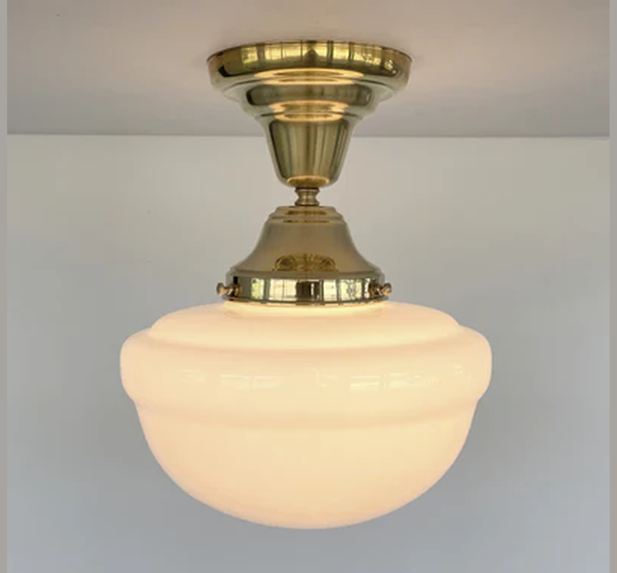 Brass Acorn Schoolhouse Ceiling Light