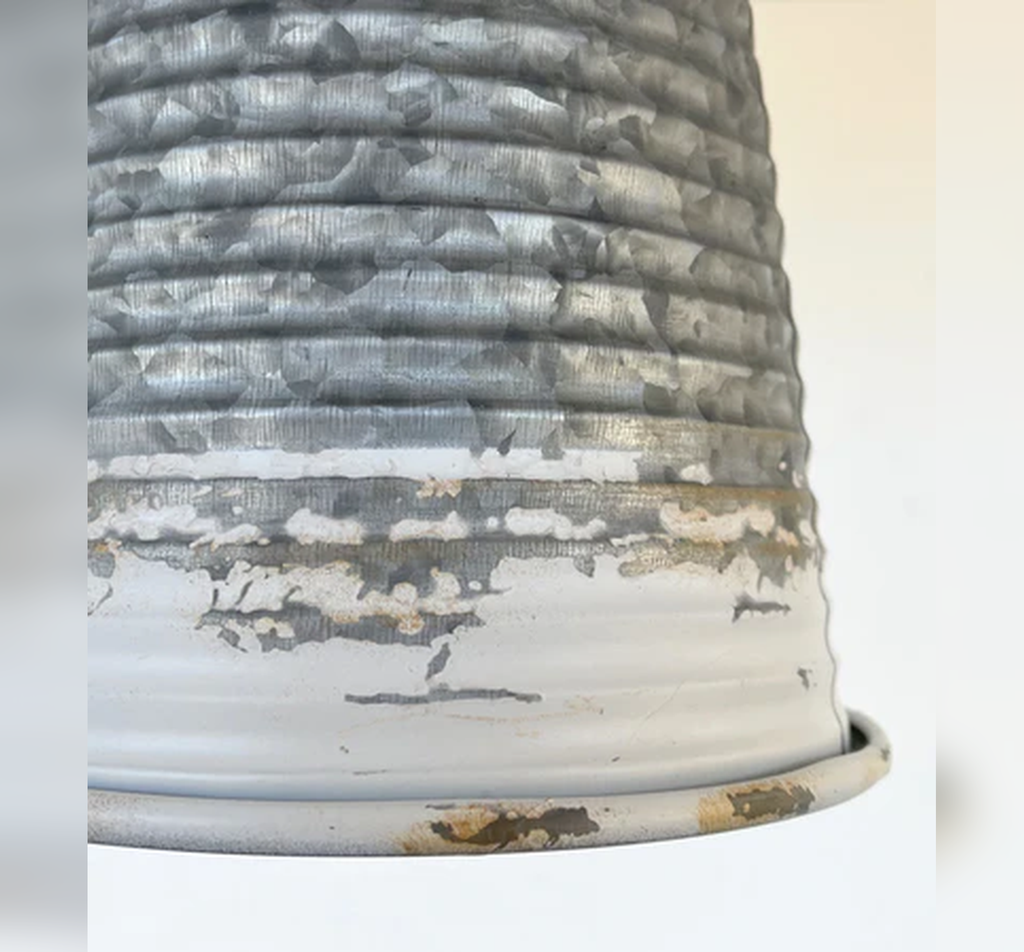 Distressed Large Corrugated Galvanized Barn Ceiling Light