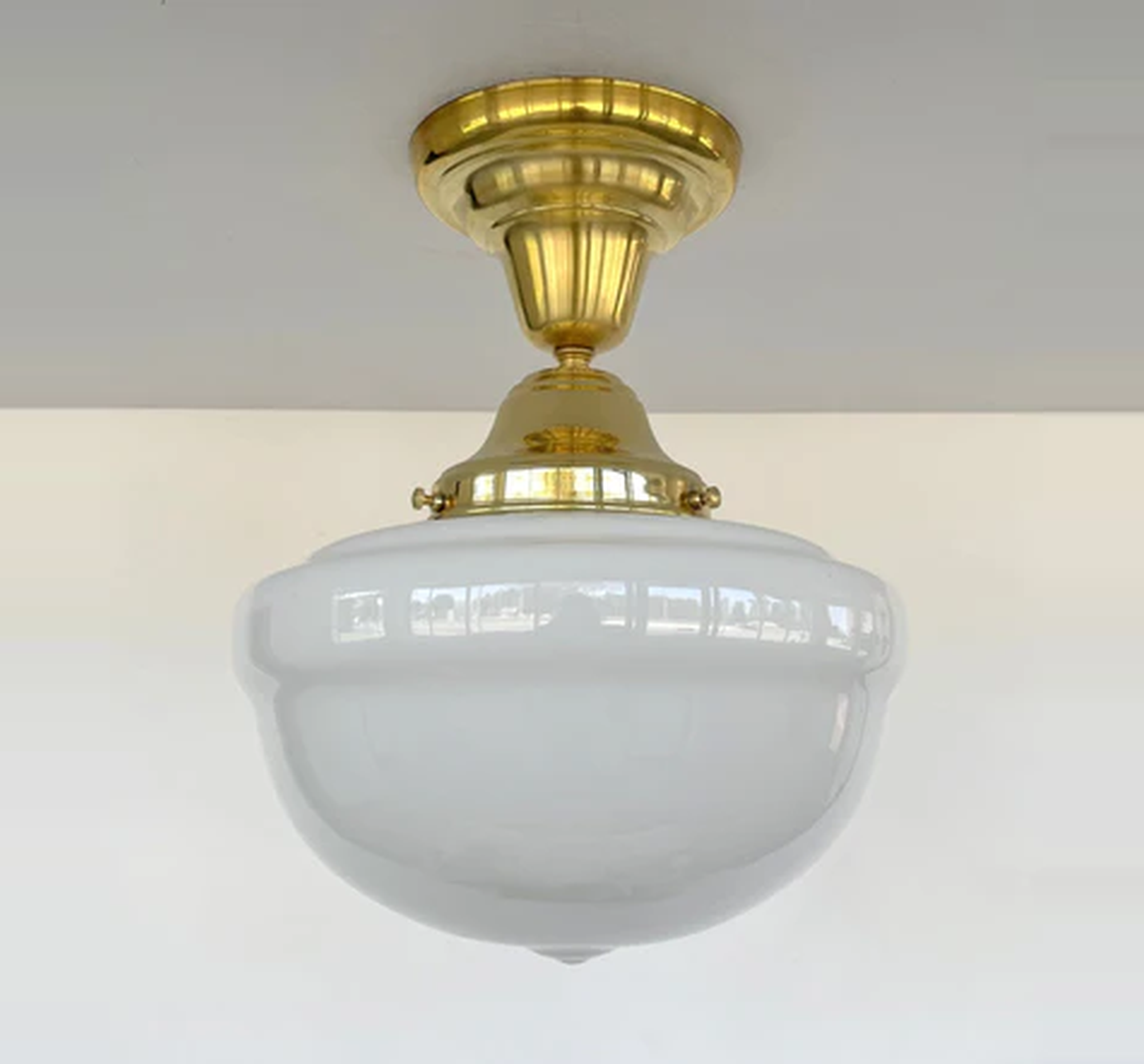 Brass Acorn Schoolhouse Ceiling Light