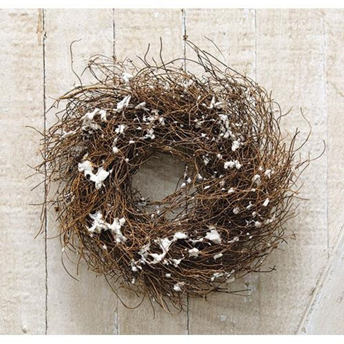 Snowy Angel Hair Vine Wreath 8" (Pack of 4)