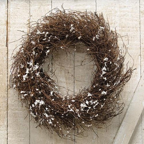 Snowy Angel Hair Vine Wreath 10"  (Pack of 4)