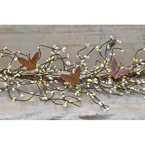 Pip Berry Garland With Butterflies Citron 40"