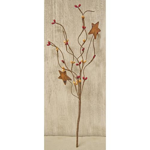 Burg/Gold Pip & Star Pick 12" (Pack of 4)