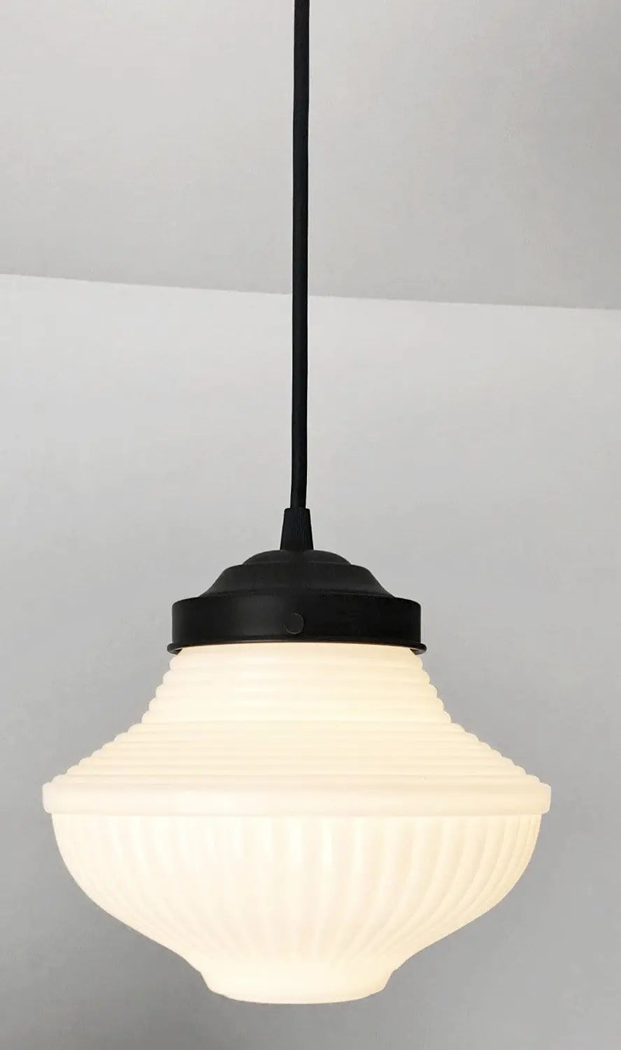 Vintage Traditional Milk Glass Pendant Light | 8.25"
