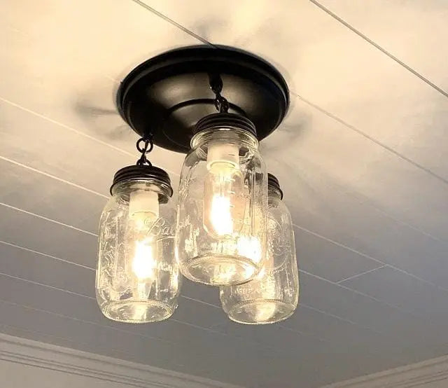Mason Jar New Quart Chain Ceiling Trio | 9.5"W