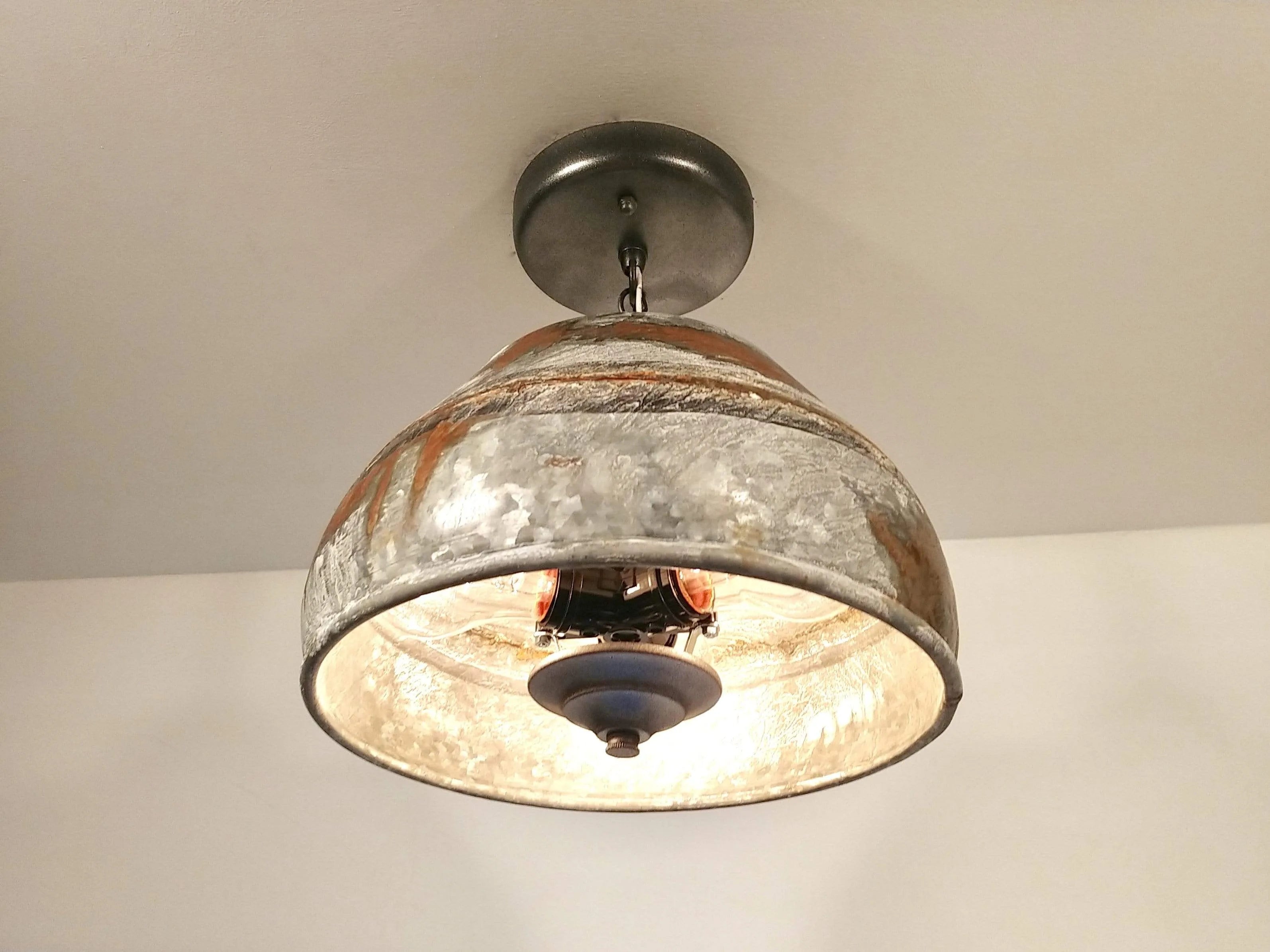 Rustic Bucket Chain Ceiling Light