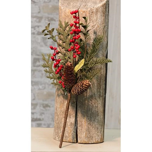 Berry & Pinecone Pick 16" (Pack of 4)
