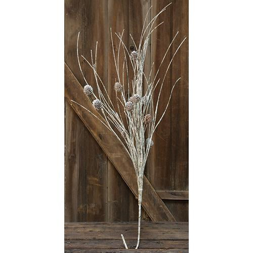 Snowy Twig & Pinecone Spray 34" (Pack of 4)