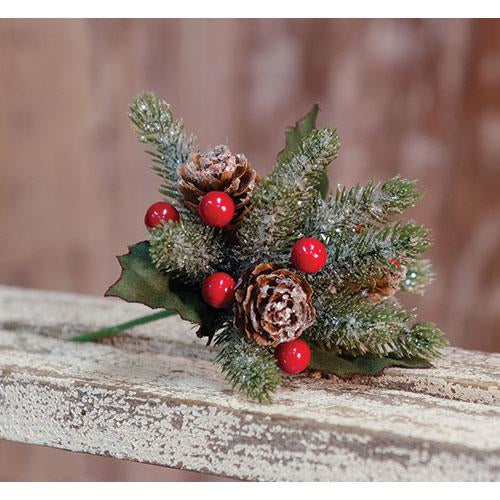Icy Berries Mini Cone Pick 8"  (Pack of 4)