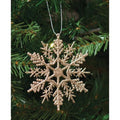 Silver Glitter Snowflake Ornament 3" (Pack of 4)