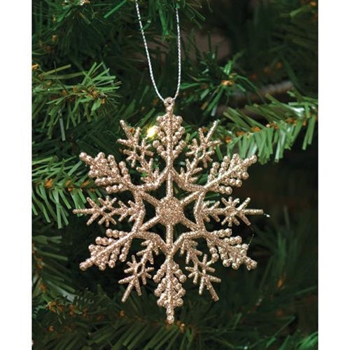 Silver Glitter Snowflake Ornament 3" (Pack of 4)