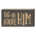 Let Us Adore Him Engraved Block 3.5" x 8" (Pack of 4)