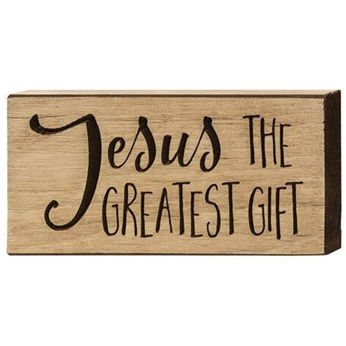 Jesus the Greatest Gift Engraved Block 3.5" x 8"  (Pack of 4)