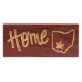 Engraved Home Block w/Ohio & Buckeye Leaf Barn Red (Pack of 4)