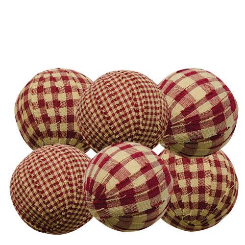 6/Set Burgundy Rag Balls 2.25" (Pack of 4)