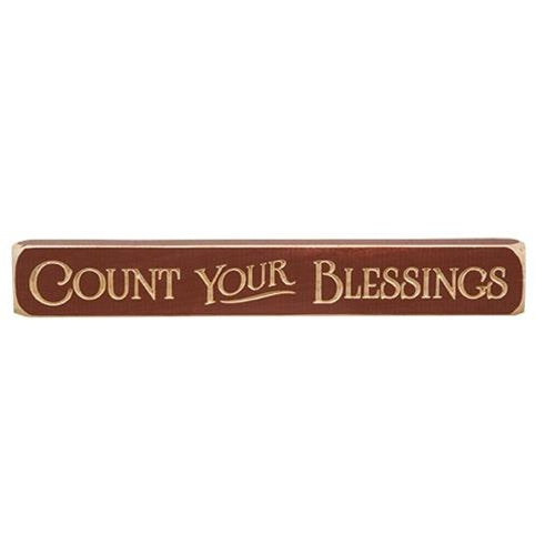 Count Your Blessings Engraved Block 12" (Pack of 4)