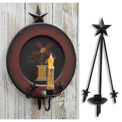 Star Hanging Plate & Taper Holder (Pack of 2)