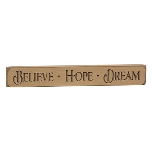 Believe Hope Dream Engraved Block 12" (Pack of 4)