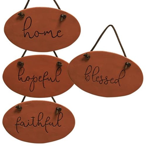 *Home Hopeful Faithful Blessed Resin Ornament 4 asstd. (Pack of 4)