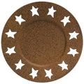 Rust & Black Finish Star Candle Plate  (Pack of 4)