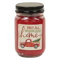 Hollyberry Jar Candle w/Red Truck 12oz - All Roads Lead Home  (Pack of 2)