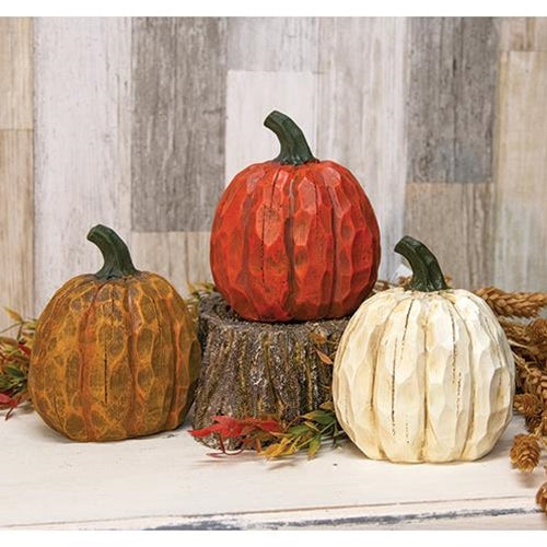 Resin Pumpkin 6-1/2" 3 Asstd.  (Pack of 2)