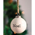 White Ceramic Ornament "Noel" (Pack of 4)