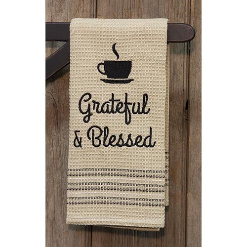 Grateful & Blessed Dish Towel 20x28 (Pack of 4)