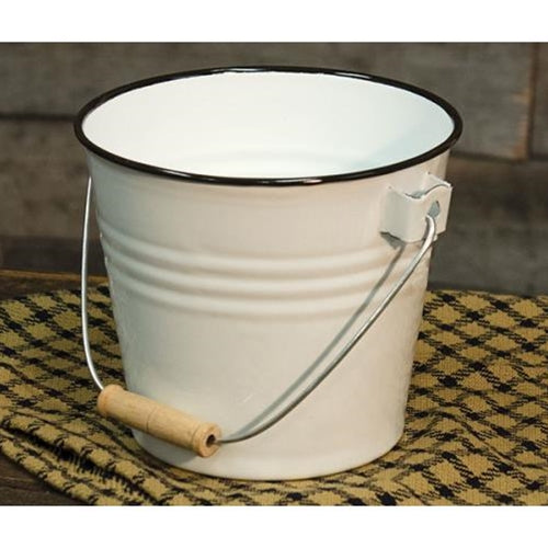 Black Rim Enamel Bucket