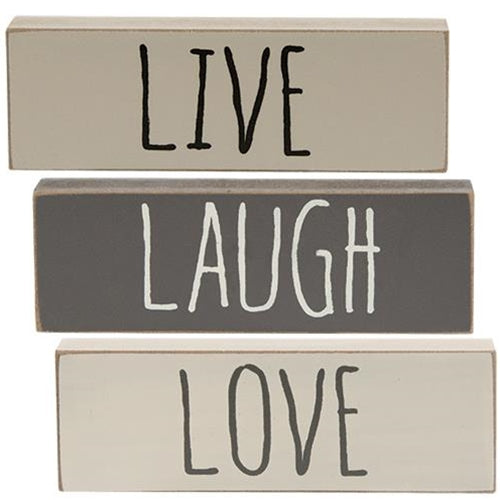 Farmhouse Colors Live Love Laugh Block 3 Asstd. (Pack of 4)