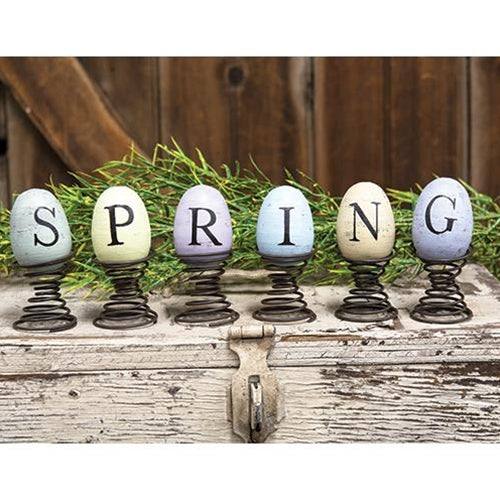 6/Set Eggs on Springs "Spring" (Pack of 2)