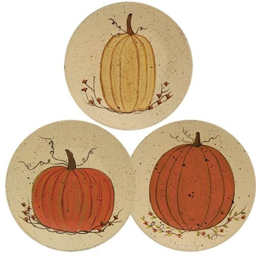 Classic White Pumpkin Plate 3 asstd. (Pack of 4)
