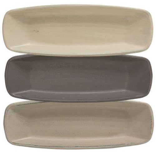 Farmhouse Colors Squared Oval Tray 3 Asstd. (Pack of 4)