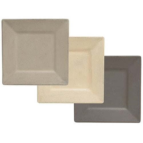 Farmhouse Square Plate 10-1/4" 3 Asstd. (Pack of 2)