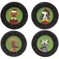 Christmas Dog Plate 4 Asstd.  (Pack of 4)