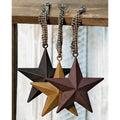 Primitive Star Ornament 4" 3 Asstd. (Pack of 4)
