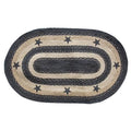 Primitive Pewter Star Braided Rug 27"x48"