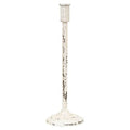 Distressed White Candle Holder 14.5"