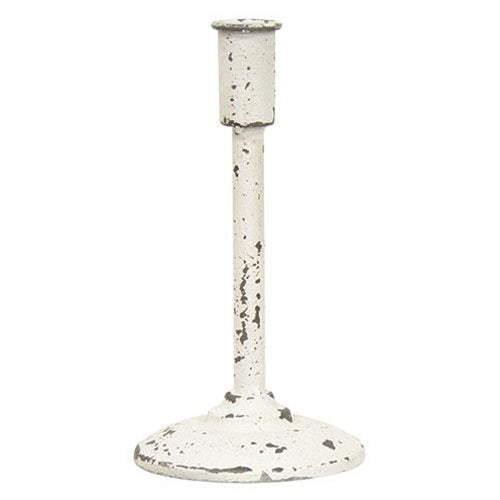 Distressed White Candle Holder 9" (Pack of 2)