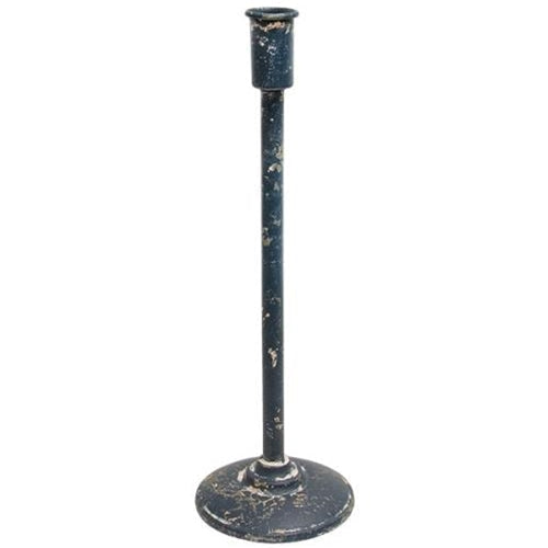 Distressed Black Candle Holder 14.5"