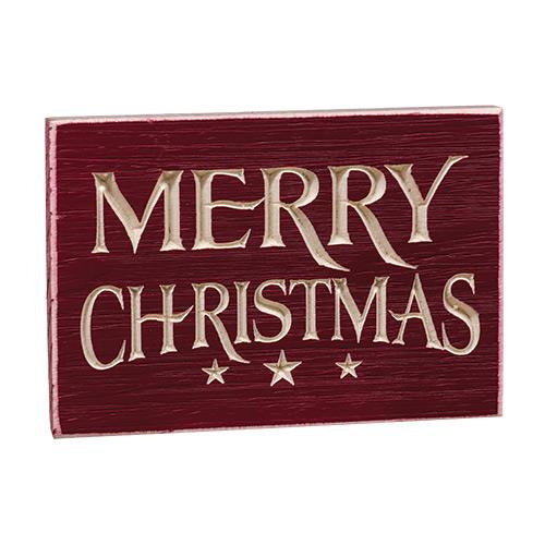 Merry Christmas Engraved Sign 6" x 8" (Pack of 2)