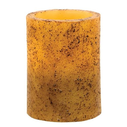 4" Burnt Ivory Timer Pillar (Pack of 2)