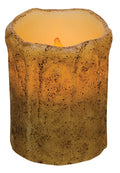 4" Burnt Ivory Drip Pillar (Pack of 2)