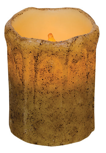 4" Burnt Ivory Drip Pillar (Pack of 2)