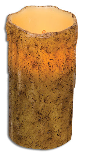6" Burnt Ivory Drip Pillar