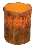 4" Burnt Mustard Drip Pillar (Pack of 2)