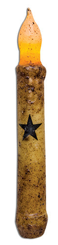 6" Burnt Ivory Star Timer Taper  (Pack of 4)
